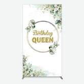 Aperturee Aperturee Birthday Queen Greenery Leaves Rectangle Backdrop